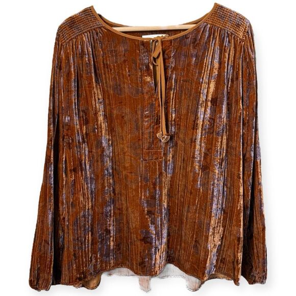 Anthropologie Faustine Velvet Peasant Blouse - Picture 4 of 10
